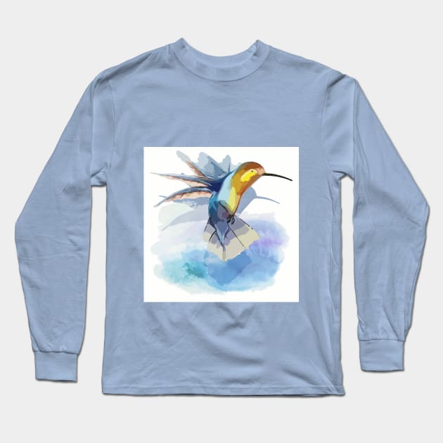 Hummingbird Long Sleeve T-Shirt by AhMath